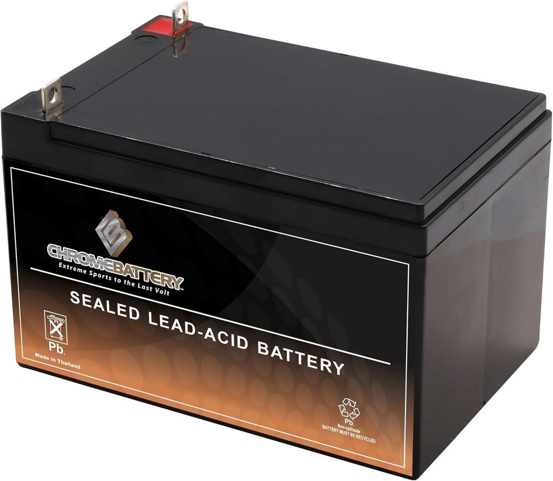 12V 12AH Rechargeable Sealed Lead Acid Battery - T3 Nut and Bolt Terminals - For Snapper Lawnmower Battery: GP-2929-02