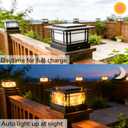 Dynaming 4x4 Solar Post Cap Lights Outdoor with Flickering Flame Light, Black Shell Fence Post Solar Lights Fit Vinyl/Wooden Posts, Brightness LED Lighting Decor for Garden Deck Patio, 12 Pack