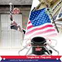 House Flag Pole With American Flag - Flagpoles Residential Kit with 5ft Tangle Free Metal Flag Pole,3x5 Embroidered US Flag,Holder Bracket,Heavy Duty Flag Poles for Outside House,Porch,Outdoor-Black