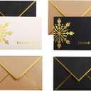 Winoo Design Heavy Duty Christmas Thank You Cards Boxed with Envelopes - 20 PK - 4x6 Inches Assorted Thank You Cards with Envelopes Bulk Black Xmas Greeting Cards Luxury