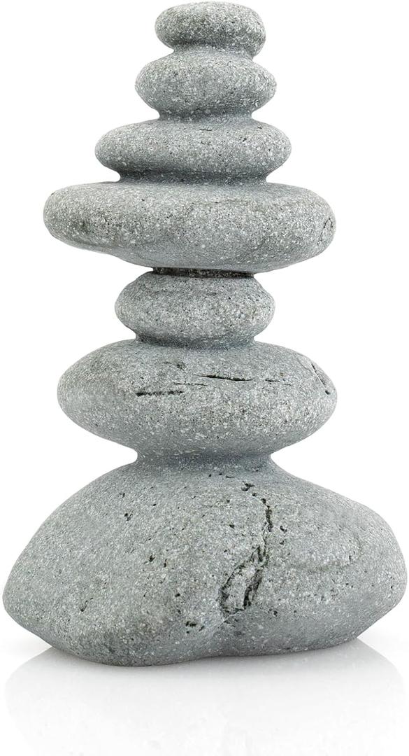 Aquarium Decor,7-Stone Mini Stacked Zen Rock Stone Decor Balanced Stones Cairn Statue for Garden, Fish Tank, and Micro Landscape (3.7" H)