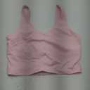Womens Sports Bra with Padded Longline Running Bra Blue Paisley Bandana Workout Crop Tank Tops, Size M