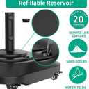 QZER Umbrella Base with 5 Wheels, Upgraded 145lb Umbrella Stand Base, Heavy Duty & Windproof, Fillable Umbrella Base Mobile Umbrella Outdoor for Patio, Deck, Poolside, Lawn, Fits Most Sized Umbrellas