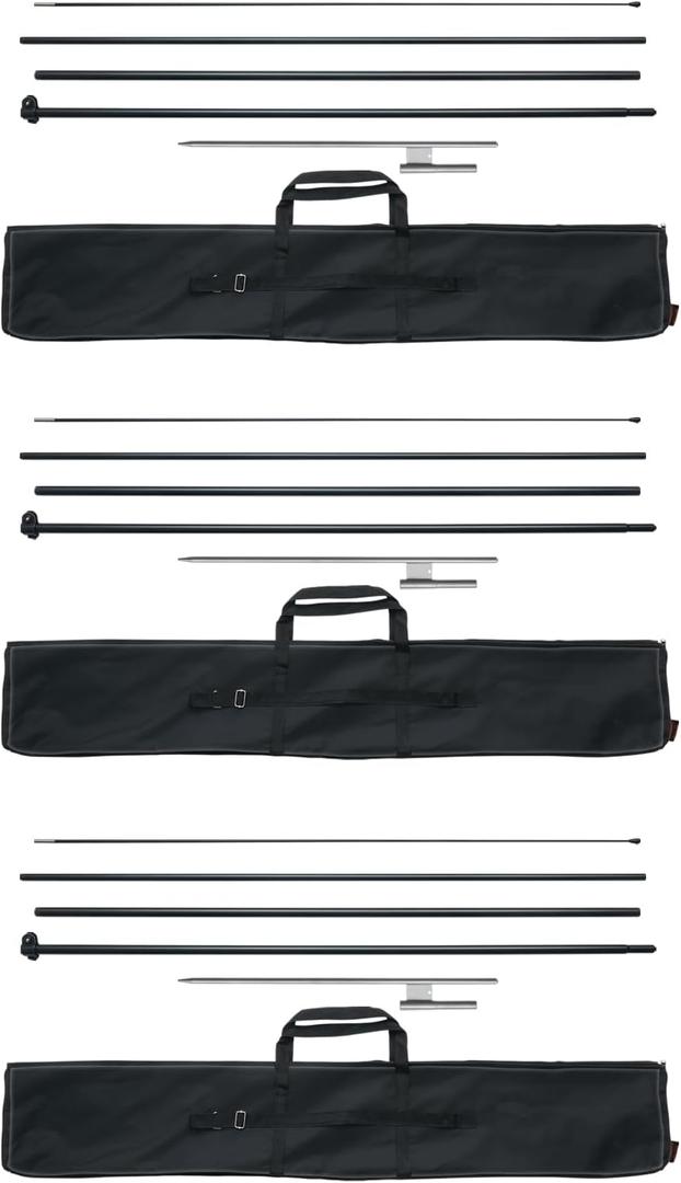 VEVOR Feather Flag Pole Kit, 3 Packs Swooper Flag Pole 16.3 ft, Sign Flag Poles for Business Advertising Feather Flags Banner Outdoor, with Ground Stakes and A Carrying Bag (Flag Not Included)