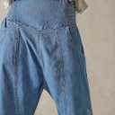 Cicy Bell Womens Wide Leg Cropped Jeans Baggy Boyfriend Mid Denim Pants | Rise Harem,High Elastic Smocked Waistband,Loose Fit (Gray) 6