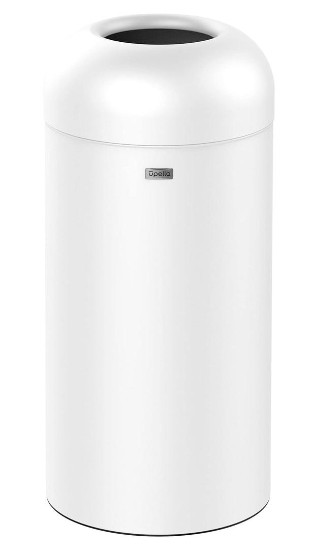 71 Liter / 18.8 Gallon Commercial Open Top Trash Can, Big Capacity, Brushed Stainless SteelWhite