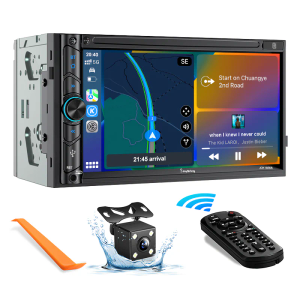 SJOYBRING JOY-W006 - Double Din Car Stereo with Wireless Apple Carplay, Android Auto