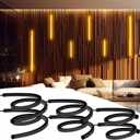 SHUNLEE Black Neon LED Recessed Lighting for Acoustic Panels, 6 Rolls WiFi 2700K Warm White Slat Wall Lights with Alexa & Remote, Flexible Neon LED Strip Lights for Acoustic Wall (2*44+2*28+2*20 in)