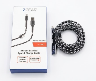 Z Gear Metal Housing. 10 Foot Braided Sync & Charge Cable, IPhone, IPad, IPod