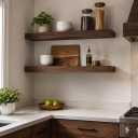 Floating Shelves 3 inch Thick for Wall Set of 2,Solid Pine Wood Wall Mount Shelf for Kitchen Living Room Bedroom Bathroom,8" D x 36" L x 3" H-Black Walnut
