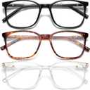 Gaoye Ultralight Blue Light Glasses for Women - Computer Protection Glasses for All Day Comfort - Anti UV Glare & Eyestrain (Matte Black & Tortoiseshell & Transparent)