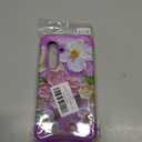 SleekCover Compatible with Galaxy S25 FE Case, 3 in 1 Oil Painting Flower Pattern Heavy Duty Shockproof Protection Silicone Rubber Bumper+Hard PC Protective Cover for Samsung S25 FE 6.7", Purple/ Pink