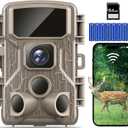 Trail Camera WiFi 4K 64MP with 64GB Memory Card 8 Batteries and Night Vision Ip67 Waterproof 130Wide Angle 0.1s Trigger Speed, Suitable for Outdoor Wildlife Detection, Monitoring Game Cam (Shallow coffee)