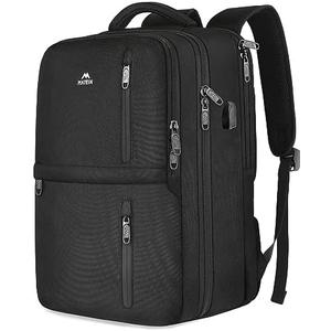 MATEIN Travel Laptop Backpack, Flight Approved Carry on Backpack with USB Port & Shoe Compartment, Large Personal Item Bag Fits 15.6 inch Laptop, Water Resistant Luggage Overnight Weekender Bag, Black