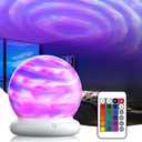 Portable Battery Night Light LED Aurora Projector with Remote Control, RGB Color Changing Lamp, for Bedroom,Children's Room,Living Room,Game,Party Atmosphere Lights