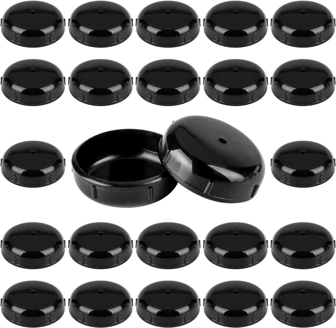 24-Pack Wrought Iron Patio Furniture Feet Caps 1-1/2 inch Round Plastic Outdoor Chair Leg Caps, Patio Chair Leg Caps for Metal Chairs, Patio Furniture Replacement Feet for Chairs & Tables, Black