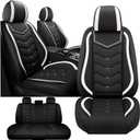 Fit for Honda Civic 2000-2026 Seat Covers, Waterproof and Wear Resistant Sports Seat Cover, Premium Nappa Leather Car Seat Covers.（5 Seats-Black White）