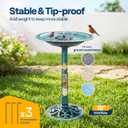 VIVOHOME Bird Bath with Solar Fountain for Outside, Polyresin Pedestal Bird Baths with Solar Powered Pump for Outdoor, Garden, Weather-Resistant Birdbaths with 20" Bowl, Green