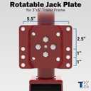 8-inch Wheel Trailer Jack, 13" Vertical Movement, 2000 lbs, for RV, Boat, Trailer and More, Red