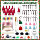 12 Pack Snowman Kits,Fun Build a Snowman Craft for Kids Gifts Winter Family Activity, Christmas Making Snowmen Kit with 12 Scarves, 12 Santa Hats