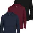 Real Essentials 3 Pack: Boys Hoodies Youth Mesh Long Sleeve Sweatshirts with Pocket for Kids & Teens (X-Large)