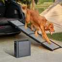 PetThem Upgraded Dog Ramp for Car 63" Long & 19.7" Wider Portable Dog Ramps for Large Dogs with Non-Slip Rug Surface for SUV Car & Truck, Up to 250LBS Upgraded 63'' L x 19.7" W