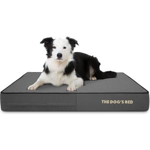 The Dogs Bed Orthopedic Memory Foam Dog Bed, Large Grey & Black, Waterproof, Supportive Dog Bed with Replaceable Covers (Large (6" deep))