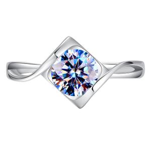 Handmade Sterling Silver Ring Heart Shape Moissanite Proposal Solitaire With Gift Wrapped Box For Her Woman Wife Girlfriend Present For Engagement Birthday Valentine Wedding Anniversary (RHS42)