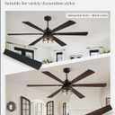 Fanbulous 65" Farmhouse Ceiling Fans with Lights and Remote,Industrial Large Ceiling Fan with 6-Speed Reversible DC Motor and 6 Dual Finish Blades,Black Ceiling Fan with Light for Living bedroom Patio