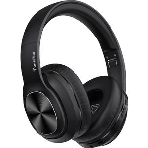 TuneFlux Wireless Bluetooth Headphones Over Ear, 80H Playtime, 3EQ Sound Modes, HiFi Stereo Headphones with Deep Bass Microphone, Foldable Bluetooth 5.3 Headsets for Smartphone/PC/Computer