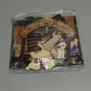 AceOrbit Wooden Nativity Scene Set Christmas Nativity Scene with Manger Christmas Table Decorations Rustic Christian Xmas Decor Manger with Roof Star Vintage Xmas Centerpiece for Kitchen Table Shelf