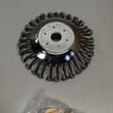 8 Inch Steel Wire Weed Wheel Brush Cutter Trimmer Head, Universal Weed Eater Attachments, Unbreakable Wired Trimmer Blade for Weed, Moss, Rust Removal on Lawn, Patio, Driveway