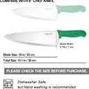 10 inch Japanese High Carbon Stainless Steel Chef Knife, Professional Sharp Wide Cook Knife with Non-slip Ergonomic Handle, for Kitchen Home Restaurant (Green)