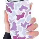 Compatible with iPhone 17 Air Case Cute Leopard Print Camo Pattern Design for Girls Women,Soft TPU and Hard PC Protective Case Designed for iPhone 17 Air-Purple camo