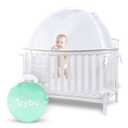 Izybu Baby Crib Tent – See Through Mesh Crib Net to Keep Baby in - Safety Crib Tent to Keep Baby from Climbing Out, Air Circulating Design for Comfort with Self Locking Zippers - Pop Up Crib Tent