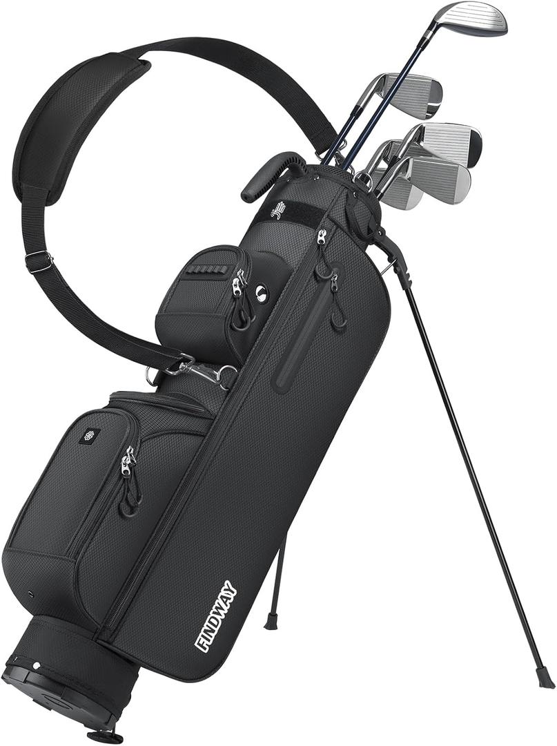 Findway 3 Way Small Golf Bag Lightweight Pitch and Putt Golf Bag with Stand, Adjustable Dual Straps, Golf Stand Bag for Extra Storage in a Smaller Size, Golf Gifts for Men and Women, 5 Pockets