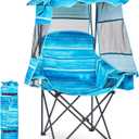 DoCred Beach Chair with Canopy Shade,Portable Folding Camping Chair with Cooler Bag & Cup Holder, Reclining Beach Loungers for Adults Outdoor Camp,Sports,Beach, Tailgates, Fishing