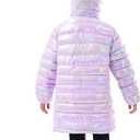 Cutemile 4-12 Years Girls Winter Jacket Long Puffer Coat Water Resistant with Hooded (Purple)