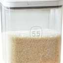 Airtight Rice Storage Bin Flour Storage Container 10 Lbs/5.81Qt, Clear Food Container with Measuring Cup Airtight Lid for Kitchen Pantry Organization and Storage