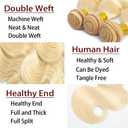#613 Human Hair Bundles Body Wave 1 Bundle Blonde 16 Inch Color 613 Bundles Human Hair Extension 100g Single Bundle Double Weft Unprocessed Brazilian Virgin Hair