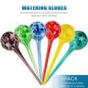 Plant Watering Globes, 6pcs Automatic Glass Watering Bulbs, Decorative Garden Watering Glass drip Ball with 6 Tags