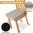 2 x Ruqmuis Chair Cushions for Dining Chairs, 2" Thick Seat Cushions for Kitchen Chairs, D-Shaped Chair Pads with Washable Cover, Ties and Non Slip Backing, 17'' x 16'', Set of 6, Beige