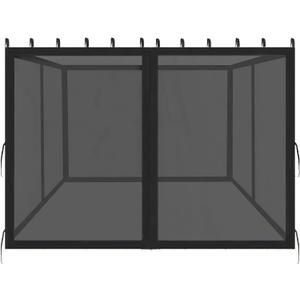 10x10ft Universal Replacement Mosquito Netting, Universal Gazebo Netting with Zippers for Outdoor Garden Patio Gazebo 4-Panel Screen Sidewalls, Black (Mosquito Net Only)