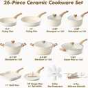 SENSARTE Ceramic Cookware Sets, Pots and Pans Set Non stick, Non toxic Healthy Induction Cookware, 26 Pcs Nonstick Kitchen Cooking Set, w/Frying Pans Set, Saucepans Set, 26 Piece