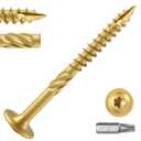 Lag Screws #14 x 2-1/2 Inch, (5lb, 242pcs) Heavy Duty Construction Structural Exterior Wood Timber Screws, Torx Drive Washer Head Rust Resistant Golden Epoxy Coated, with T30 Star Bit