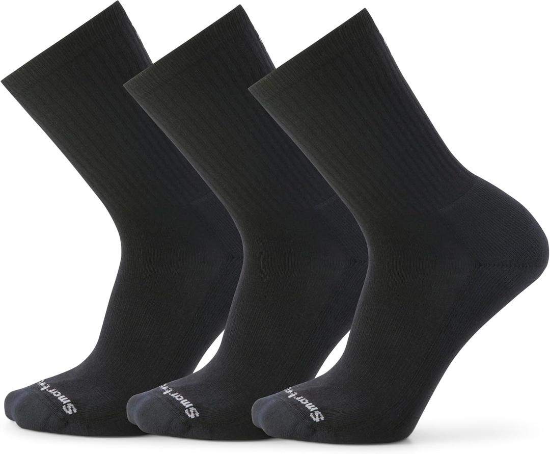 Smartwool Everyday Solid Rib Crew Socks For Men and Women (Black)