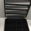 Emfogo Wooden Card Sorting Tray Trading Card Display, 16-Compartment Trading Cards Organizer with Handle Design, Cards Sorter for Sports, Trading, TCG, Game, and Collection Display, Black