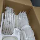 MALACASA Plates and Bowls Sets, 24 Pieces Modern Porcelain Dinnerware Set for 6 Ceramic Dishware Dishes White Kitchen Dinner Dining Ware Set wtih Black Rim Microwave and Dishwasher Safe, Series LUNA