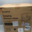 SUNNYFEEL Camping Directors Chair, Heavy Duty,Oversized Portable Folding Chair with Side Table, Pocket for Beach, Fishing,Trip,Picnic,Lawn,Concert Outdoor Foldable Camp Chairs, X-Large