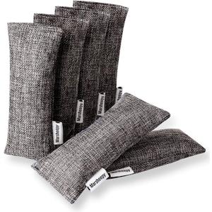 Marsheepy Natural Bamboo Charcoal Bags, Shoe Deodorizer and Odor Remover / Eliminatorr, 100% Smell Remover (60g X 6 PACK) (Gray)